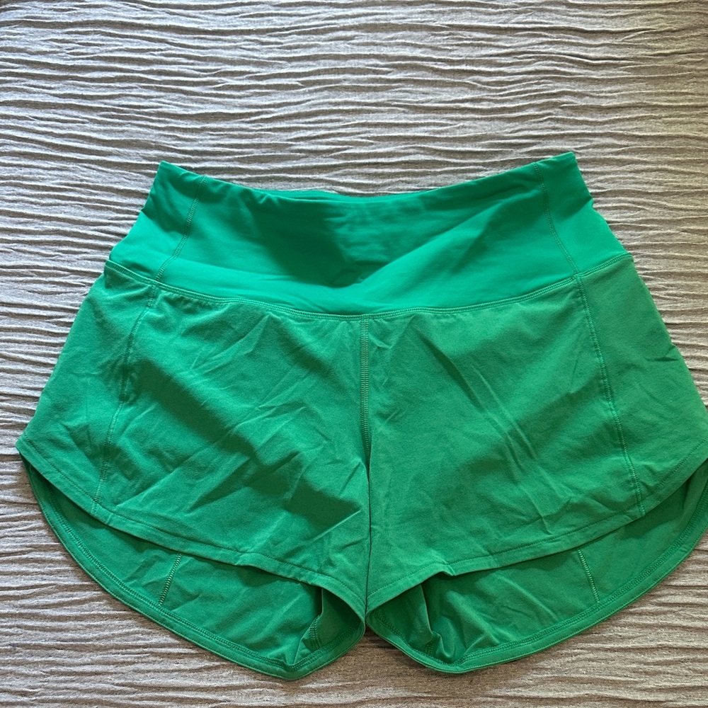 Lululemon Speed Up Short Long High-Rise *4- Size 4- Kelly Green- EUC